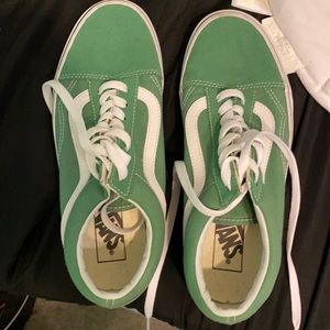 green old school vans, size 8.5